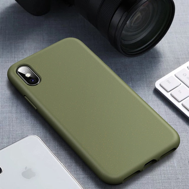 Biodegradable for iPhone 11 Case 11Pro Xs Max Eco-friendly Soft TPU for i Phone 7 8 6 Plus Xr Wheat Straw Mobile Phone Covers