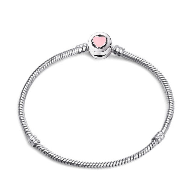 New Original Charm Bracelet Rose Gold Silver Color Alloy Snake Chain Basic Bracelets For Fashion Women Bead DIY Jewelry Dropship