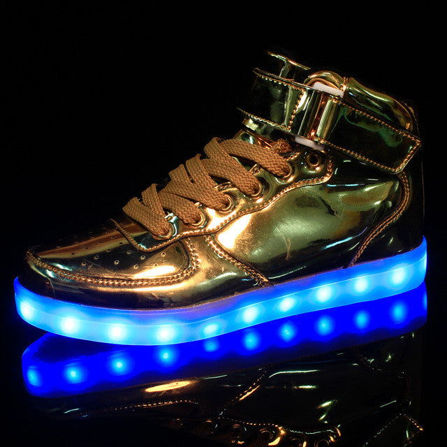 Golden / Silver LED Sneakers - Shoes - SweetShop