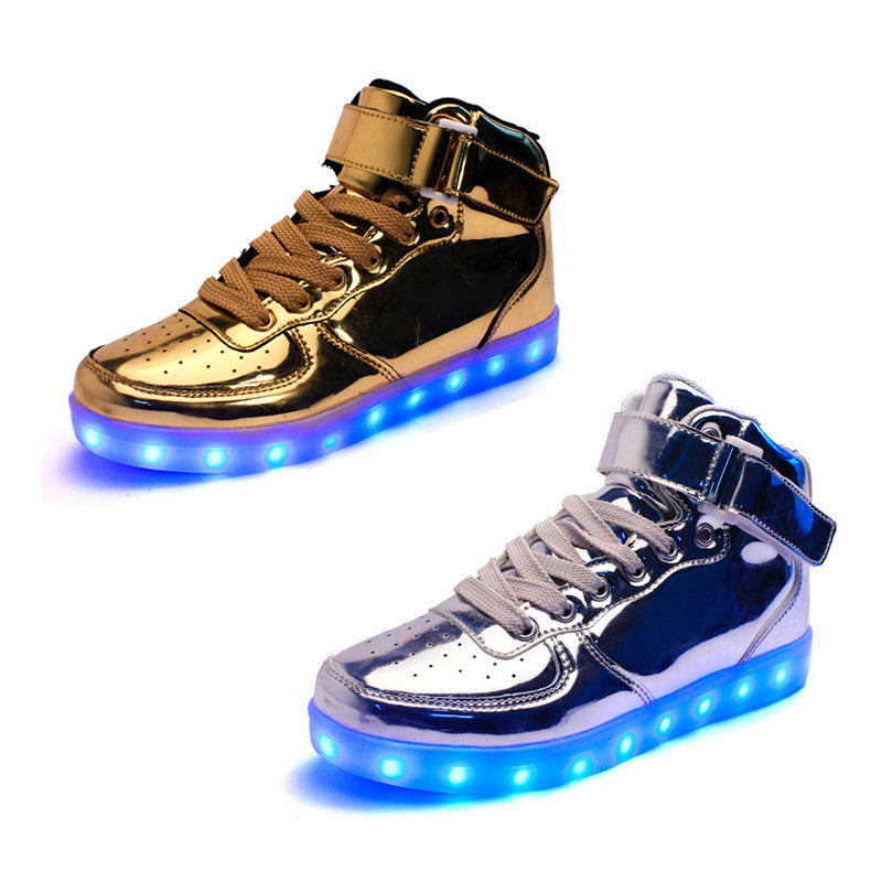 Golden / Silver LED Sneakers - Shoes - SweetShop