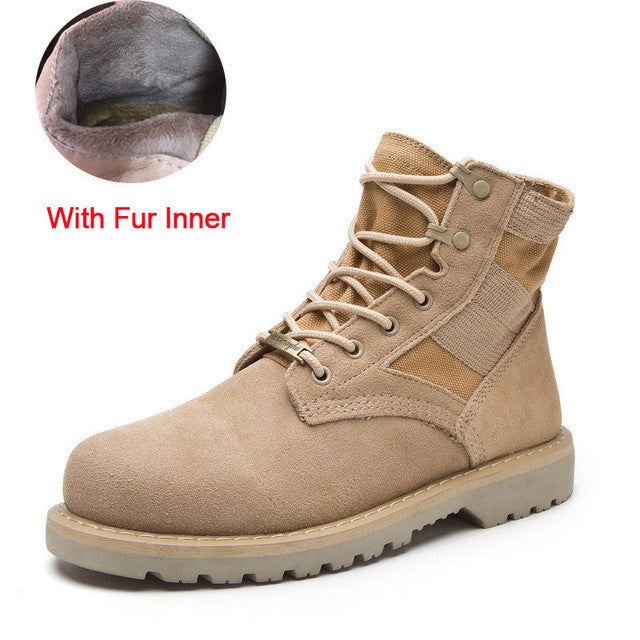 Merkmak Lovers Autumn Winter Leather Ankle Boots Cow Suede Men Desert Military Tactical Outdoor Combat Army Boots Big Size 35-47 - SweetShop