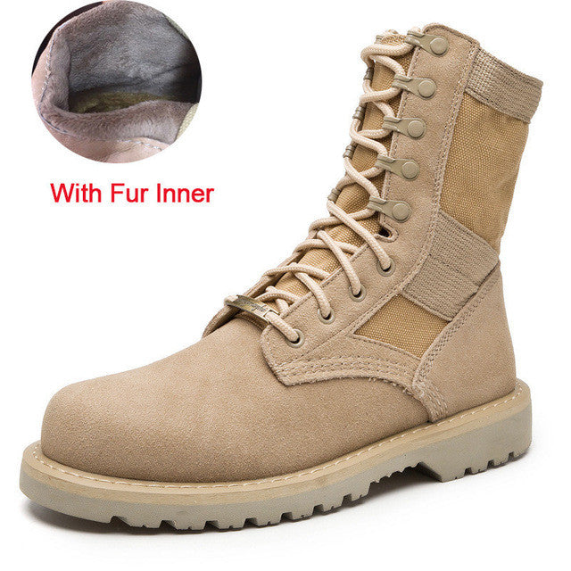 Merkmak Lovers Autumn Winter Leather Ankle Boots Cow Suede Men Desert Military Tactical Outdoor Combat Army Boots Big Size 35-47 - SweetShop